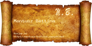 Mentusz Bettina névjegykártya